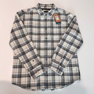 Prana Men's Casual Plaid Shirt - Grey and Cream